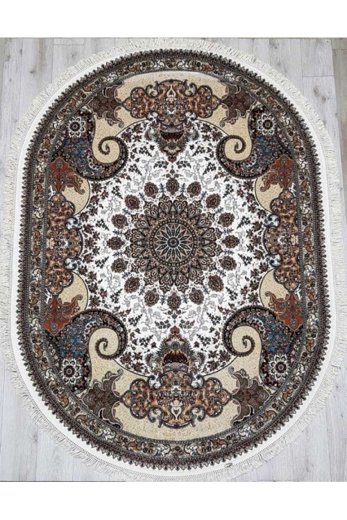 Иранский ковер Rishim 36165 Крем овал